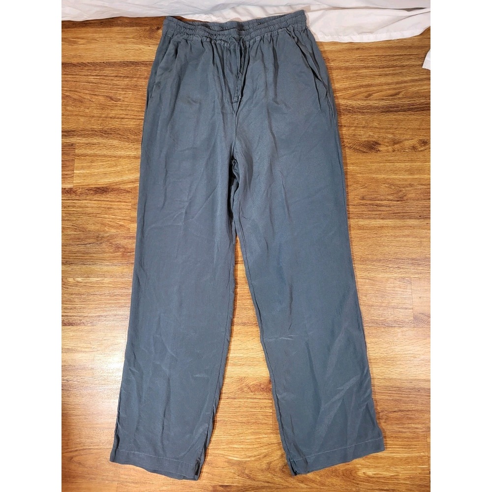 Shon Mott Size 2 (M) Steel Blue 100% Silk Pull On Pants
